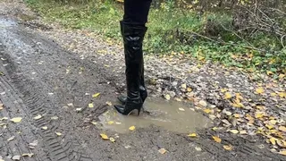 A cut from a video where a girl gets her heels dirty