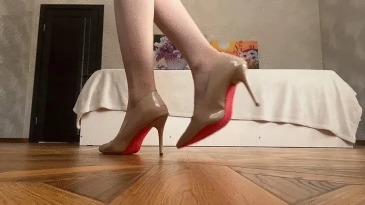 video clips Iof playing with shoes, kissing heels, licking your shoes