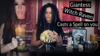 Giantess Witch Raven Casts a Spell on you