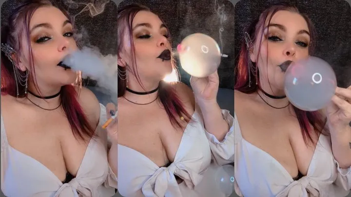 Blowing smoke bubbles