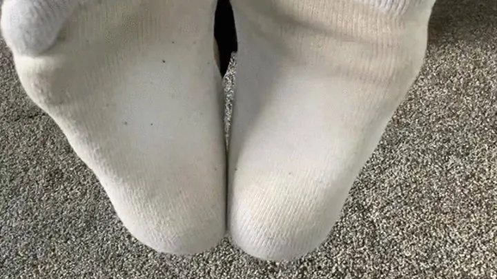 Taking off my dirty, sweaty, white socks