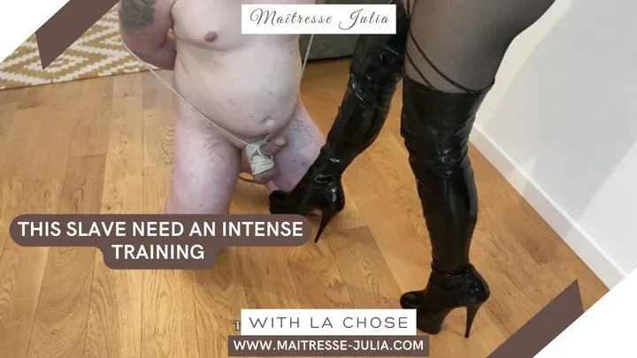 Slave Training: This slave needs intense reframing - CBT, Light Ballbusting, Pegging! Maitresse Julia