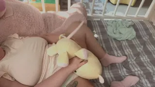 Plus Size ABDL masturbates in a soaked Diaper, after a long nap in the crib