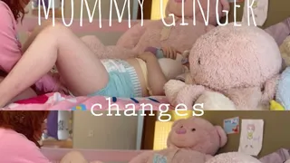 Afternap Diaper change - Cashew gets a change from Step-Mommy Ginger