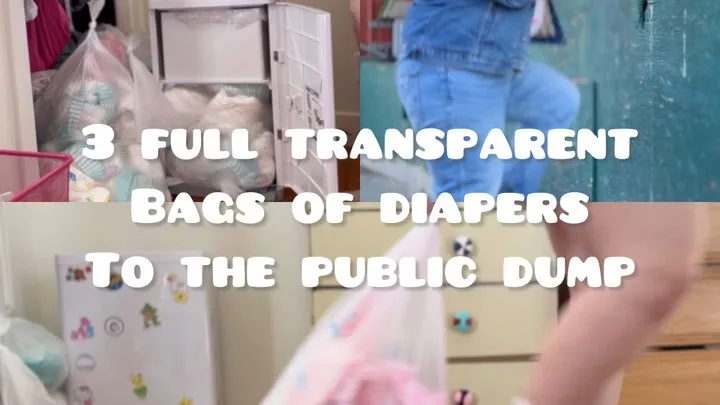 Ginger brings her diaper trash to the dump