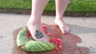 Crushing Mini Watermelon Under Big Feet with ASMR