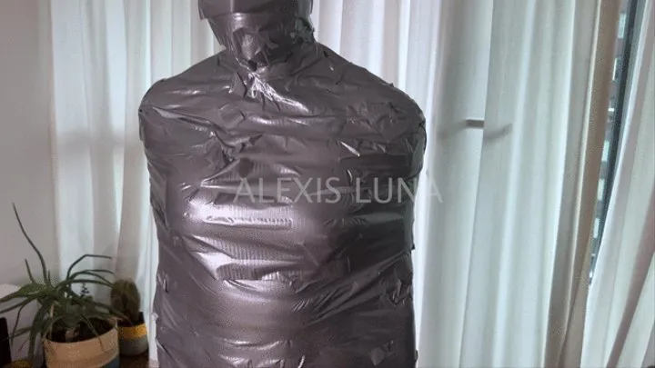 Full Body and Full Head Silver Duct Tape Mummification Alexis Luna