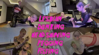 Lesbian Femdom Dunking Head Shaving Pegging and Fisting ft Mistress Mina Sinner Anura Laas