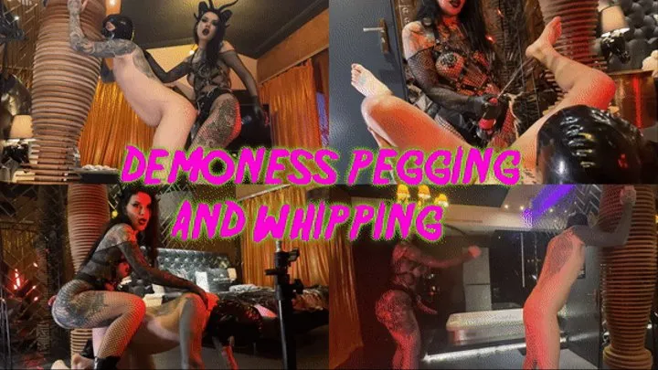 Demoness Pegging and Whipping ft Mistress Demoness Luna Maz Morbid