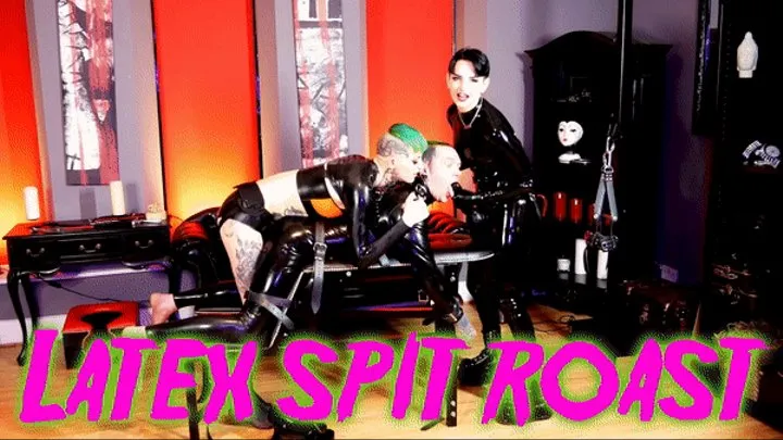 Pegging Latex Spit Roast with Goth Girls Anura Laas Mina the Sinner @mazmorbidfetish #pegging #anal #mistress #gothic