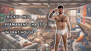 Tricked into permanent chastity in frat house