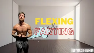 Muscular jock Flexing and farting domination