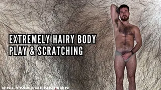 Extremely hairy body play & scratching