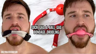 Sock gay & bell gay bondage drooling
