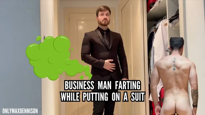 Gay Farting - Business man Farting while out on a suit