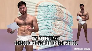 GAY ADULT DIAPER CONSEQUENCE OVER LETTER FROM SCHOOL