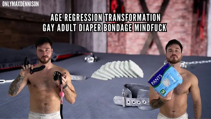 Age regression transformation - gay adult diaper bondage