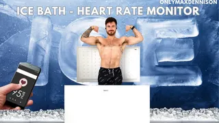 Gay man ice bath - heart rate monitor