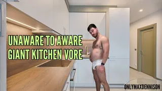 unaware to aware - giant kitchen vore