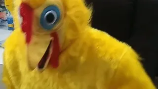 Mascot Chicken Pumps His Sauce