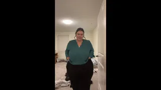 BBW Stripping Out Of Work Clothes