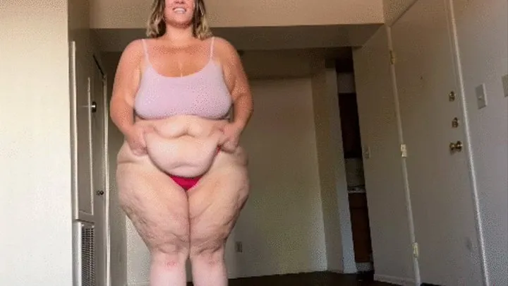 Belly Fetish in Pink Thong and Tank Top Dress