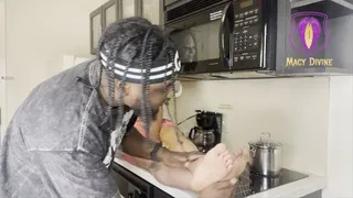 Kitchen Foot Worship Quickie