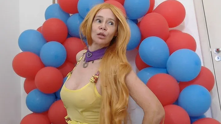 Blowing Up balloons in a porn party for yourself