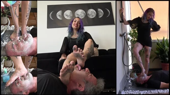 LILLI BAYLE - You must learn how to clean my feet! - Dirty feet licking, spitting - Final with SOAP on tongue (CRAZY INSANE CLIP!)