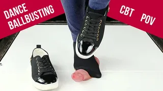 Dancing and Cock trampling by sneakers CBT POV