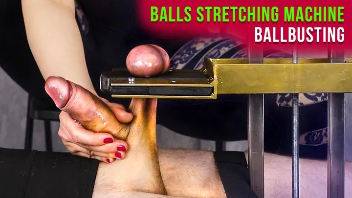 Extreme Hard Ballbusting and Balls Stretching Machine Femdom CBT