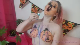 Sexy Pumpkin Covers Herself in Hot Wax