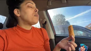 Myss Klassie Papa Johns Mukbang Car Edition