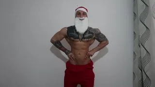 Your master is a muscle Santa Claus