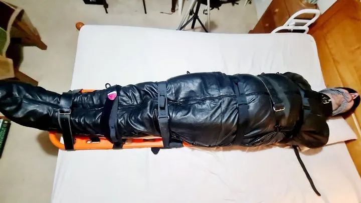 Miss M edging handjob on helpless victim in bondage sack