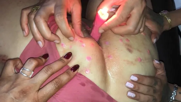 Part 2: Wax play - The rise of the Goddesses feat Mistress VBlack, Inara Doutrinadora and our naughty sissy slut (BR)