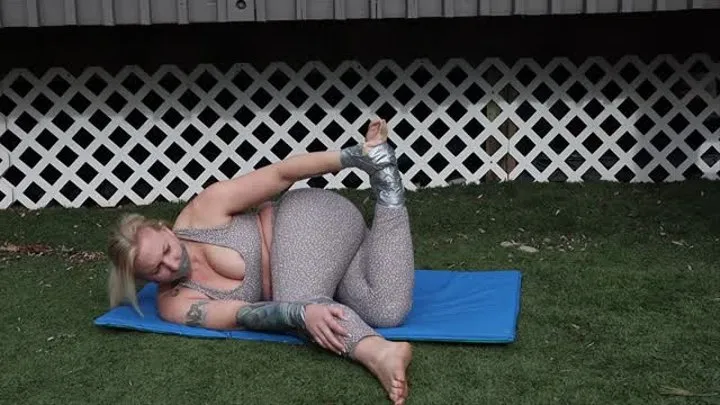 Vivica gets Taped-up in Pretzel Bondage During Outdoor Yoga