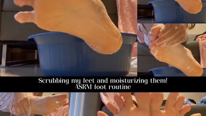 Scrubbing my feet and moisturizing them! ASMR foot routine