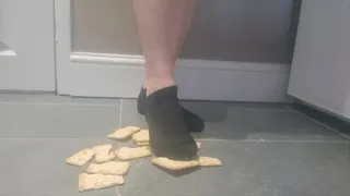 Food crushed by a hot pair of feet