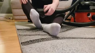 My ankle socks and nylon tights got vacuumed!