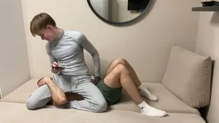 Cute twink schoolboypin and trampling