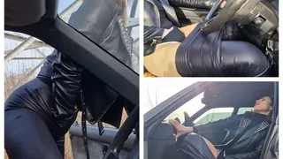 Hot masturbation and cumming from an old car that wont start