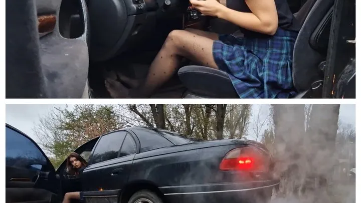 Margot is revving the old Opel's 6000 rpm engine hard