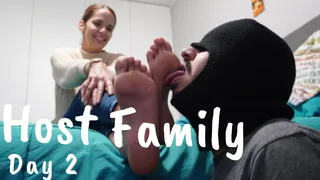 Host family - Day 2 - Exchange student turned into foot slave - Aleska