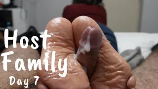 Host family - Day 7 - A courtesy cumshot - Footjob - Mariella