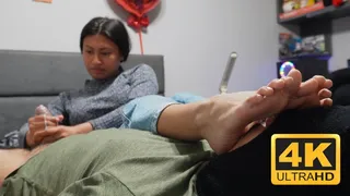 First Time Foot Smelling Handjob - Valentina