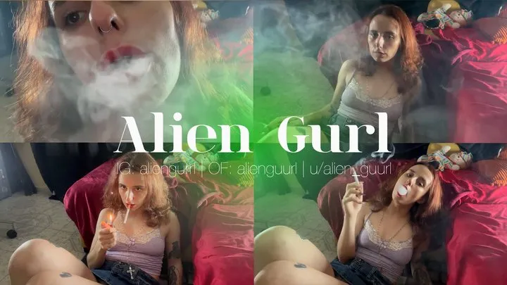 Cute Redhead Enjoying a Cigarette | Alien Girl