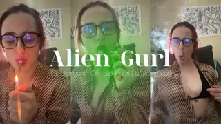 Naughty Secretary Smoking Black & Mild | Alien Girl