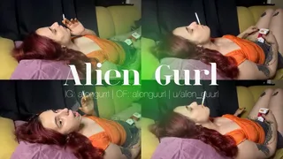 Laying on my back and smoking a cigarette | Alien Girl