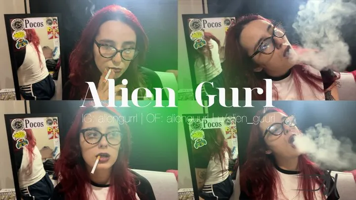 Smoking a cork cigarette and warming myself | Alien Girl